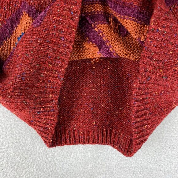 Vtg Sweater Womens Sz L Red 80s Richwil's Back to Back Pullover Speckled Wool - Picture 3 of 11